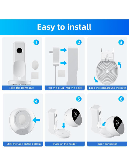 Soporte de Pared AFGHOA para Echo Spot 2024 Blanco