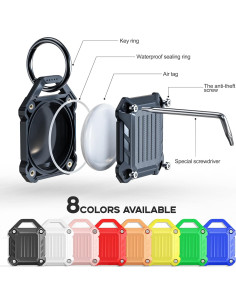 Dovick Funda Impermeable para Airtag Negro 2Pack 2