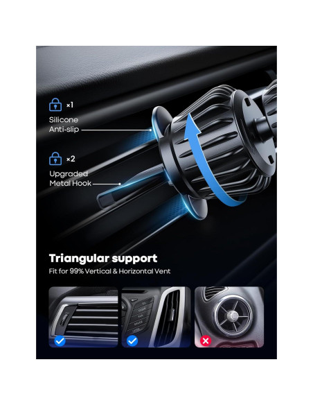 Soporte de Coche Lamicall MagSafe 20 Imán Negro