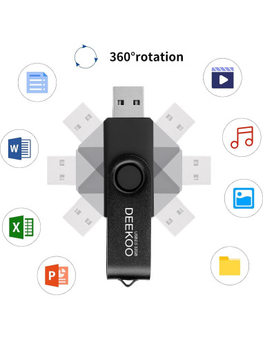 Pendrive 32GB DEEKOO 5 Pack USB 2.0 Colores Mixtos