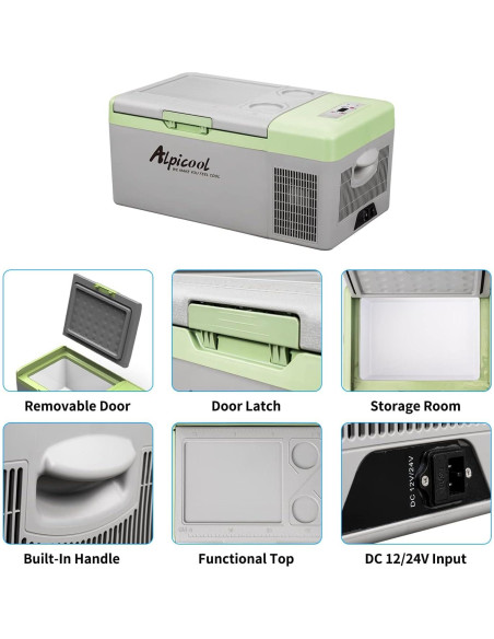 Alpicool Y16T Nevera Portátil 15L 12V para Camping y Pesca