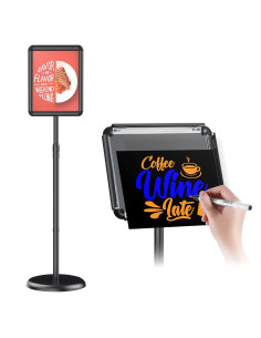 Soporte de Cartel de Piso Newzueby Ajustable 38-50" Negro