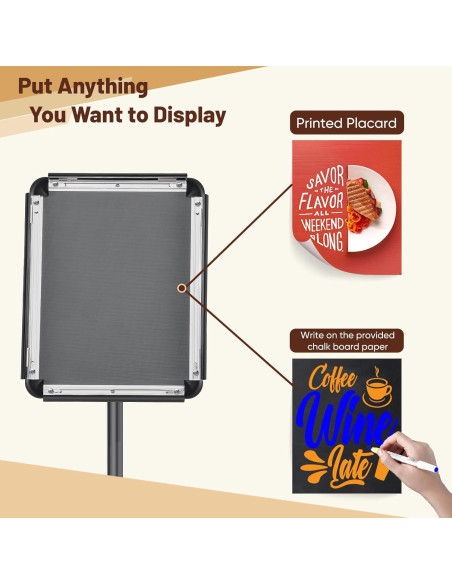 Soporte de Cartel de Piso Newzueby Ajustable 38-50" Negro