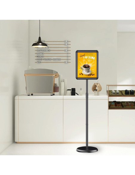 Soporte de Cartel de Piso Newzueby Ajustable 38-50" Negro