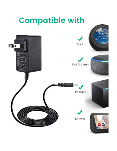 Adaptador de corriente SMAYS para Alexa Show 5 y Dot 3ra Gen