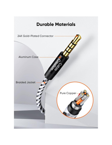 Cable de Extensión de Audio 3.5mm CableCreation 3m con Mic