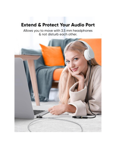 Cable de Extensión de Audio 3.5mm CableCreation 3m con Mic