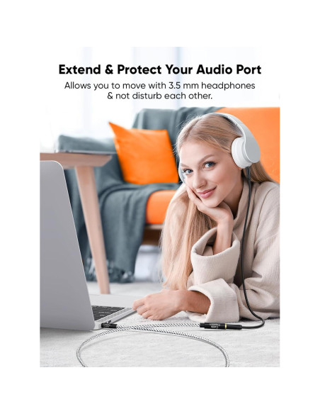 Cable de Extensión de Audio 3.5mm CableCreation 3m con Mic