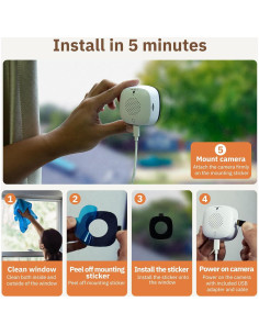 Cámara de Ventana 3MP Girafit 2K WiFi Visión Nocturna 2