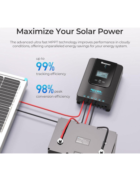 Controlador de Carga Solar Renogy Rover 20A 12V/24V MPPT