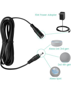 Cable de extensión de poder 3m para Echo Dot y Alexa 2