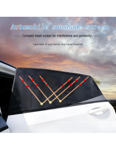 Cortina Solar para Auto JINRUCHE, 2 Piezas, Ajuste Universal