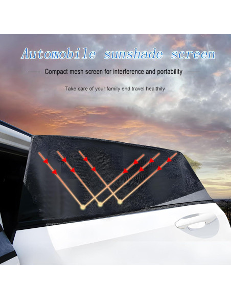 Cortina Solar para Auto JINRUCHE, 2 Piezas, Ajuste Universal