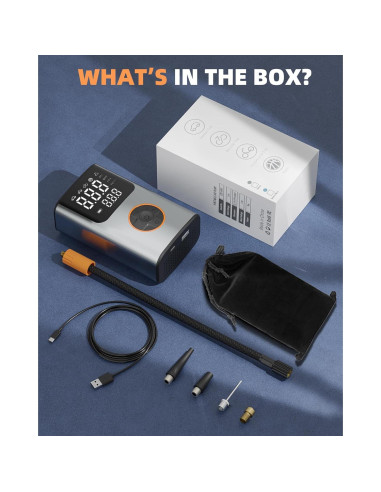 Compresor de Aire OFISPEED Portátil 150 PSI con Pantalla LCD