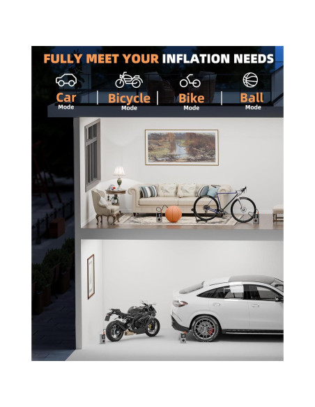 Compresor de Aire OFISPEED Portátil 150 PSI con Pantalla LCD