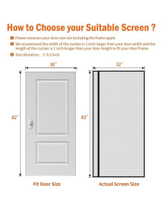 Puerta de Pantalla Magnética Wohomzy 32x83 cm Negra 2