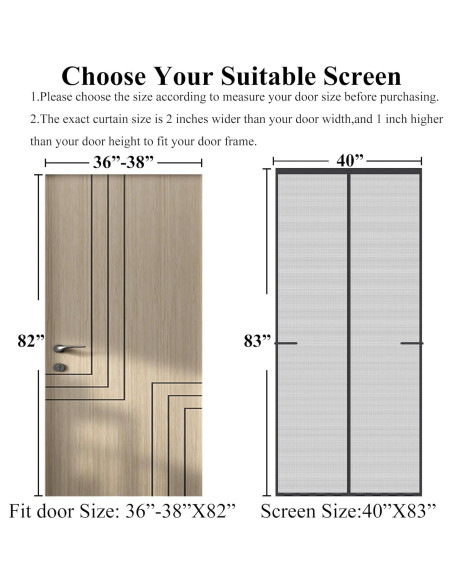 Puerta de Pantalla Magnética Mpmedo 101,6x210,8 cm Negra
