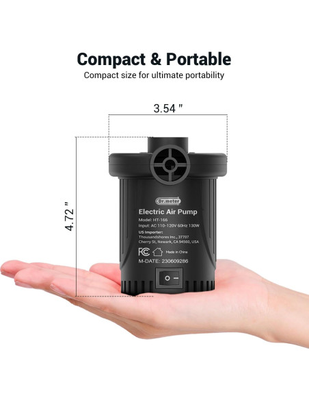 Bomba de Aire Eléctrica Dr.Meter HT-166 460L/min 0.47kg