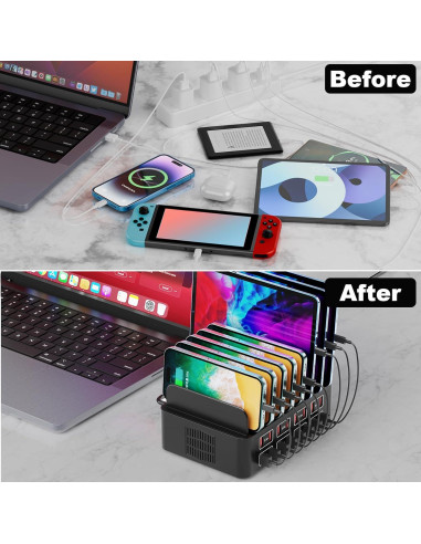 Estación de Carga USB Cinlinso 150W 16 Puertos Rápida