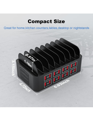 Estación de Carga USB Cinlinso 150W 16 Puertos Rápida