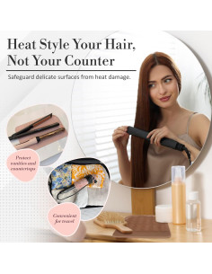 Alfombrilla Silicona Resistente al Calor Milaya 27x19 cm Oro Rosa 2