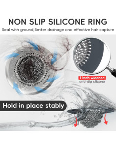 Receptor de Cabello Wokdada 11.18 cm Acero Inoxidable Antideslizante 2
