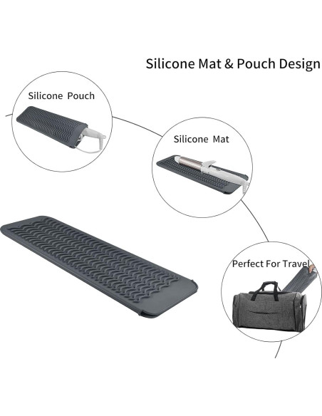 Alfombrilla de Silicona EIOKIT Resistente al Calor 27,9x12,7cm Gris