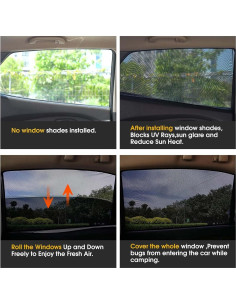 Protector de Ventana Lateral Trasera Yayalovehomee 2 Piezas 2