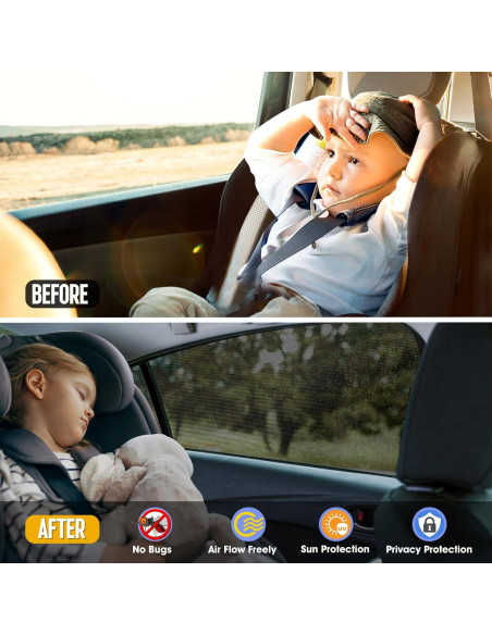 Protector de Ventana Lateral Trasera Yayalovehomee 2 Piezas