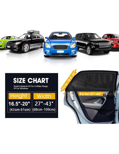 Protector de Ventana Lateral Trasera Yayalovehomee 2 Piezas