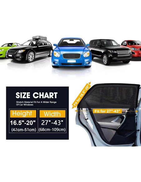 Protector de Ventana Lateral Trasera Yayalovehomee 2 Piezas