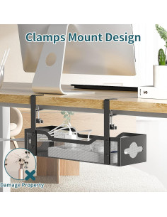 Bandeja de Gestión de Cables Litwaro 33.99 cm Metal Organizador 2