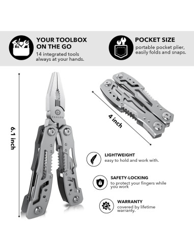 Alicate Multiherramienta Fangfo 14-en-1 Acero Inoxidable