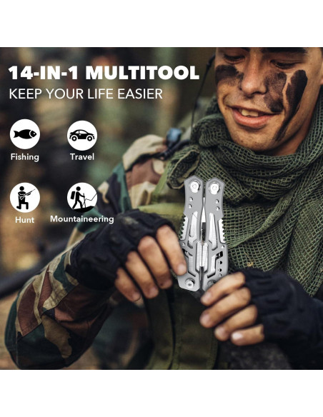 Alicate Multiherramienta Fangfo 14-en-1 Acero Inoxidable