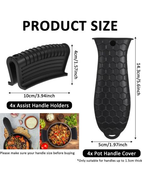 Paquete de 8 fundas de silicona MAQUITA para mangos calientes