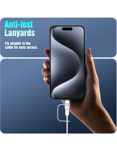 Adaptador Lightning a USB-C TiMOVO, 4 piezas, carga y datos
