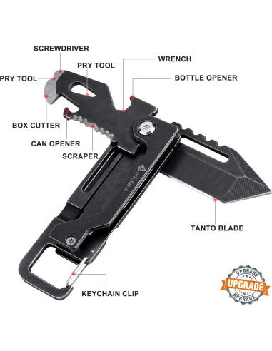 Cuchillo de Llavero EDCfans 8 en 1 Acero Inoxidable