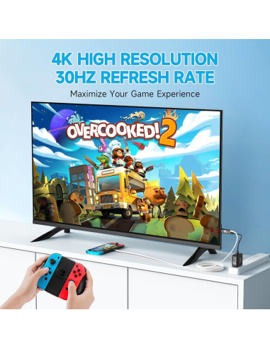 Adaptador HDMI JINGDU 4K para Nintendo Switch 2m Negro