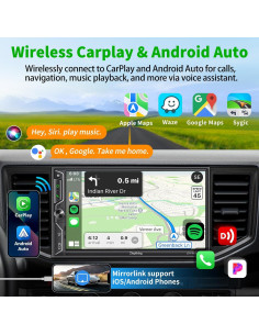 Estéreo de Coche SJOYBRING Doble Din QLED 7" Bluetooth 5.3 2