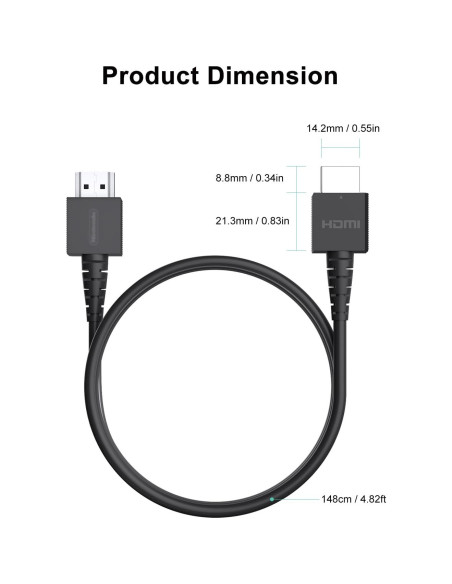 Cable HDMI Gmeaou para Nintendo Switch 1.46m Negro