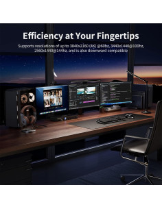 Interruptor KVM HDMI TESmart 4 Puertos Triple Monitor 4K 2