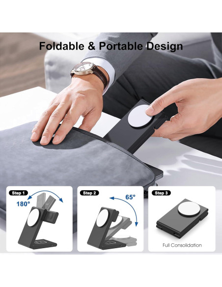 Estación de Carga Inalámbrica 3 en 1 CUCICU para iPhone 16/15/14