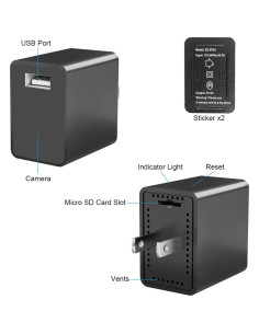 Cámara de Carga USB DuboCam S103 WiFi 1080P Ángulo 140 2