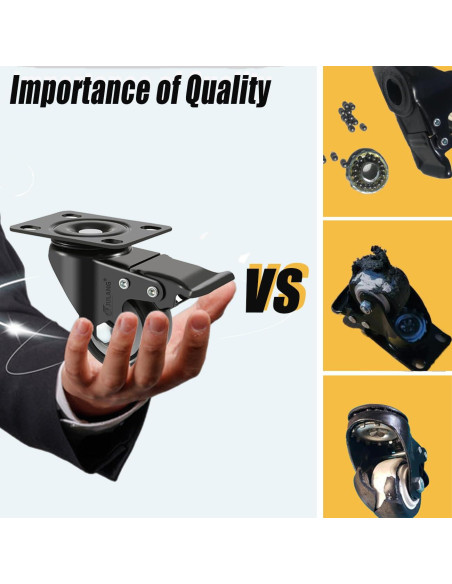 Ruedas Caster Julang 5.08cm con Freno y Bloqueo para Muebles Ruedas Caster Julang 5.08cm con Freno y Bloqueo para Muebles