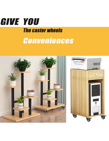 Ruedas Caster Julang 5.08cm con Freno y Bloqueo para Muebles