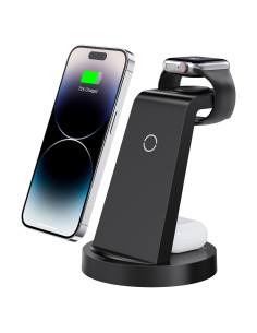 Estación de Carga 3 en 1 para iPhone y Apple Watch - Negro