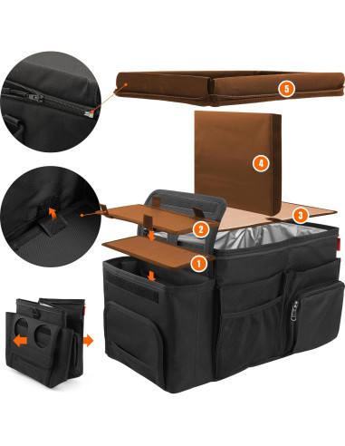 Organizador de Coche INFIVITA Grande Impermeable con Portavasos