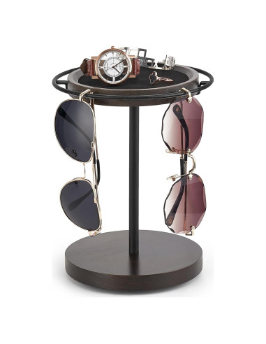 Organizador de Gafas Mkono 360 Soporte de Madera para 12 Pares