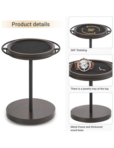 Organizador de Gafas Mkono 360 Soporte de Madera para 12 Pares