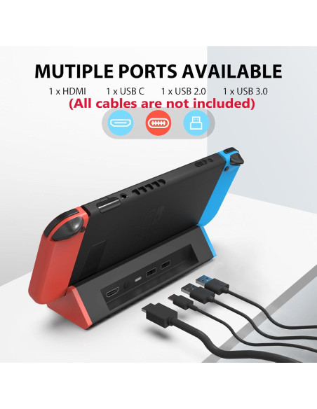 Dock de Carga Portátil SIWIQU para Nintendo Switch OLED 4K
